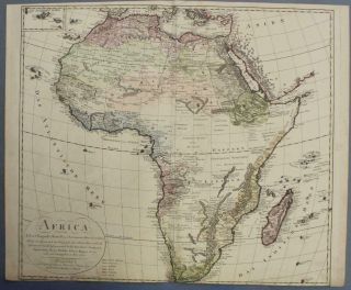 African Continent 1794 Schneider & Weigel Unusual Antique Copper Engraved Map