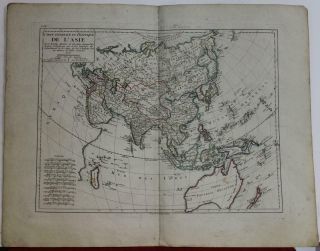 Asian Continent 1797 Mentelle & Chanlaire Unusual Antique Copper Engraved Map