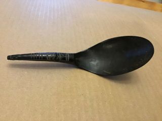 Vintage NW coast Native American carved Horn spoon.  Great piece Estate find 6