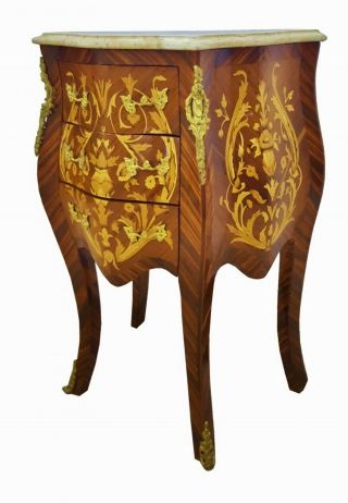 Most Elegant Marble Top Side Table/commode Louis Xv Style
