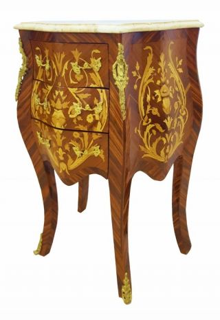 Most elegant MARBLE TOP side table/commode Louis XV style 3