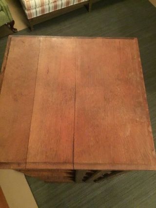 Antique Oak Rotating Book Case Revolving 8