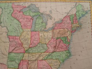 1845 Gellatly Map Independent Republic United States Iowa Wisconsin Territories 2