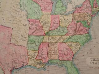 1845 Gellatly Map Independent Republic United States Iowa Wisconsin Territories 4