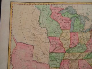 1845 Gellatly Map Independent Republic United States Iowa Wisconsin Territories 6