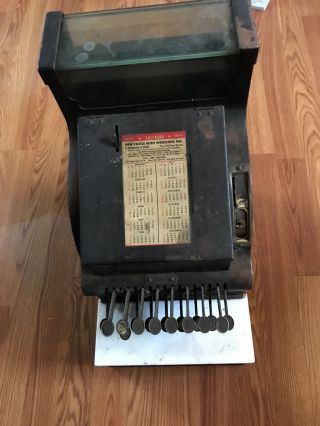 Antique Remington Cash Register With Glass