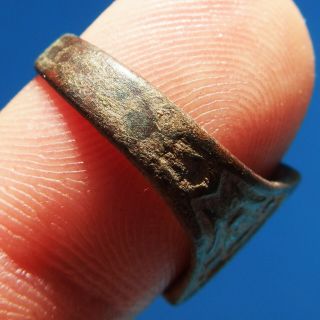 RARE OUR LADY OF THE PILLAR BRONZE RING OLD COLONIAL PIRATE TREASURE TIMES 3