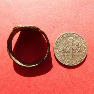 RARE OUR LADY OF THE PILLAR BRONZE RING OLD COLONIAL PIRATE TREASURE TIMES 7