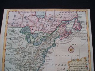 1763 Entick Map Colonial United States Canada Louisiana British Colonies Rare 3