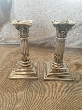 Near Victorian Solid Silver Candlesticks