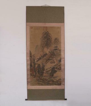Song Dynasty Wang Ximeng Signed Chinese Hand Painted Scroll W/landscape