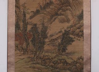 Song Dynasty Wang Ximeng Signed Chinese Hand Painted Scroll w/Landscape 4