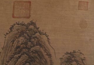Song Dynasty Wang Ximeng Signed Chinese Hand Painted Scroll w/Landscape 8