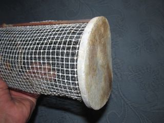Vintage Fishing Chum Pot Bait Container,  Wire Mesh Sides,  Lid & Stone Base 7