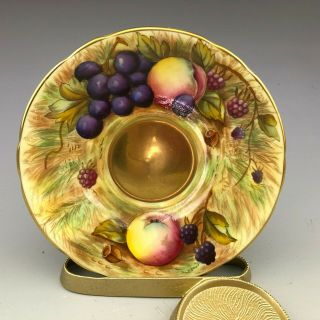 Vintage Aynsley Orchard Fruits Gold Teacup and Saucer SIGNED 5