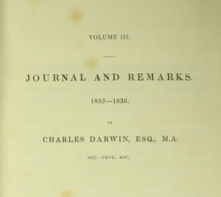 Darwin NARRATIVE SURVEYING VOYAGES ADVENTURE & BEAGLE 1839 Evolution 1ST ED NR 2