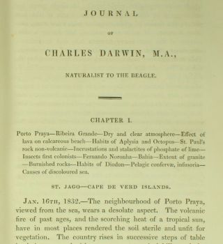 Darwin NARRATIVE SURVEYING VOYAGES ADVENTURE & BEAGLE 1839 Evolution 1ST ED NR 3