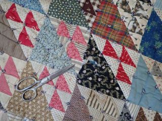 Great Fabrics Antique Tied Quilt FULL Cadet Blue Backing 75 