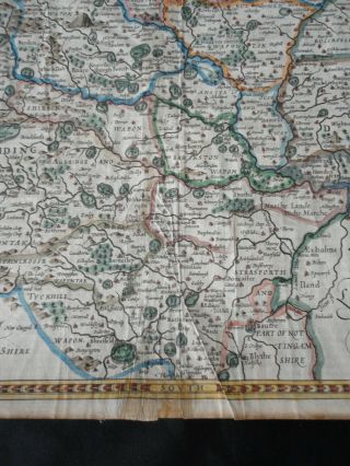 C.  1600 Antique Yorkshire Map John Speed. 11