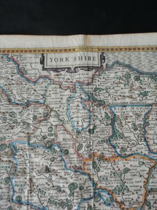 C.  1600 Antique Yorkshire Map John Speed. 12