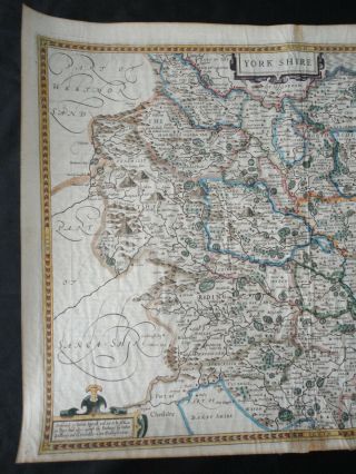 C.  1600 Antique Yorkshire Map John Speed. 2