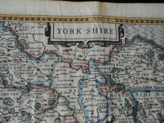 C.  1600 Antique Yorkshire Map John Speed. 5