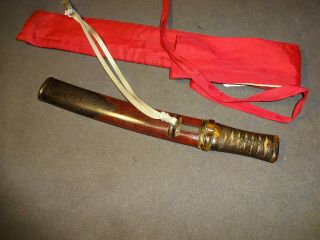 K97 Japanese Sword Tanto In Mountings " Sa Yukihide ",  Kozuka