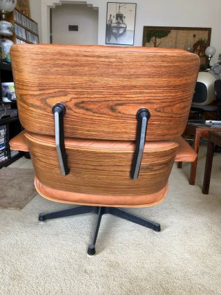 Vintage Henry Miller Eames Chair and Ottoman in walnut medium brown 7