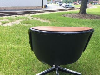 Mid Century Charles Pollock Office Chair by Knoll Brown Leather 5