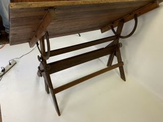 RARE ANTIQUE INDUSTRIAL DIETZGEN DRAFTING TABLE 12