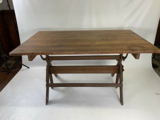 RARE ANTIQUE INDUSTRIAL DIETZGEN DRAFTING TABLE 2
