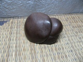 Japanese Netsuke Boxwood Mushroom Shape Carved In Edo Era