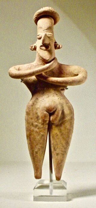 Pre - Columbian Figure & Display Stand Colima