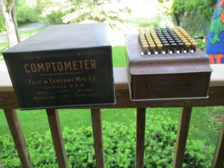 Vintage Felt & Tarrant Comptometer Model H With Case / Cover Great Graphics