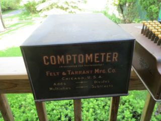 Vintage Felt & Tarrant Comptometer Model H With Case / Cover Great Graphics 9