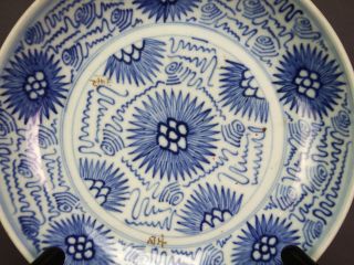 Antique 19th c.  Large Chinese Blue & White Porcelain Chrysanthemum Bowl 3