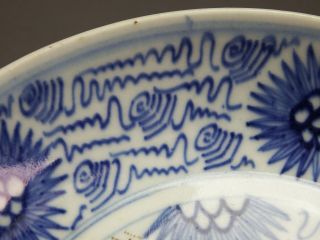 Antique 19th c.  Large Chinese Blue & White Porcelain Chrysanthemum Bowl 6
