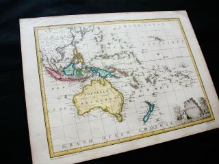 1810 LAPIE - rare map of OCEANIA,  AUSTRALIA,  ASIA,  EAST INDIES,  JAVA,  BORNEO. 4