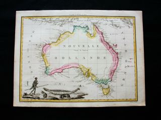 1810 Lapie - Rare Map Of Oceania,  Australia,  Zealand,  Papua,  Canberra,  Asia