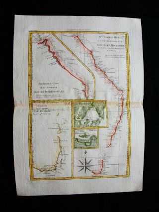 1789 Bonne - Rare Map: South Wales,  Australia,  Van Diemen 