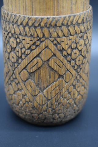 Papa Guinean wooden tribal decorated pot C.  19th century AD 3