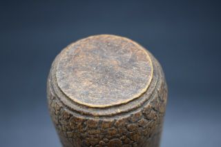 Papa Guinean wooden tribal decorated pot C.  19th century AD 8