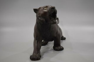 Japanese Antique Bronze Copper Tiger Statue Sculpture Signed Okimono Ornament 7