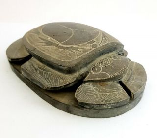 Rare Unique Scarab Egyptian Ancient Bead Beetle Egypt Antique Carved Steatite