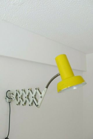 Vintage SIS Yellow Scissor Lamp 20th Century Wall Light 2