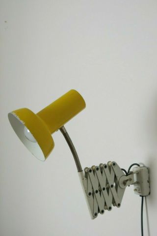Vintage SIS Yellow Scissor Lamp 20th Century Wall Light 6