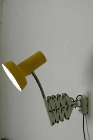 Vintage SIS Yellow Scissor Lamp 20th Century Wall Light 7