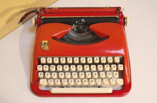 Rare Cole Steel ABC Typewriter - Orange 2
