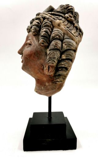ATTRACTIVE GANDHARA CULTURE CA.  100 AD STUCCO HEAD OF A PRINCESS - RARE - R317 2