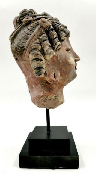 ATTRACTIVE GANDHARA CULTURE CA.  100 AD STUCCO HEAD OF A PRINCESS - RARE - R317 4